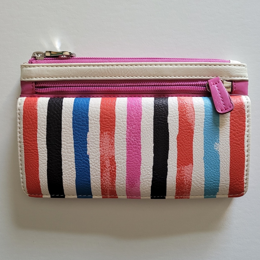 Relic Wallet Rainbow Stripes Pink White